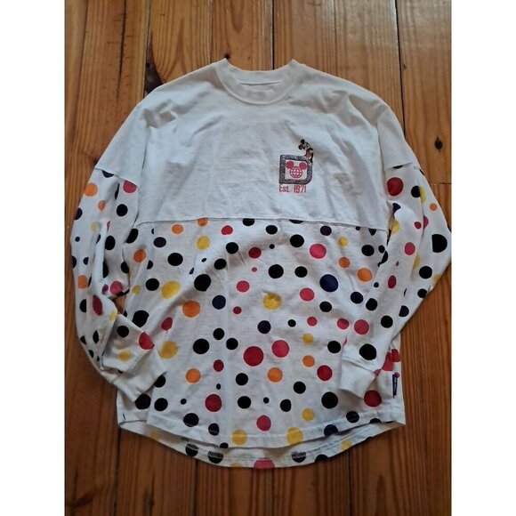 Walt Disney World Spirit Jersey Minnie Polka Dots & Glitter Adult Xs EUC - Picture 1 of 3